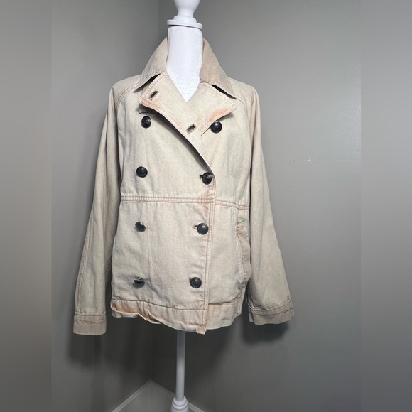 NWT We The Free viva surplus jacket double breasted cropped trench fisherman - Picture 2 of 12